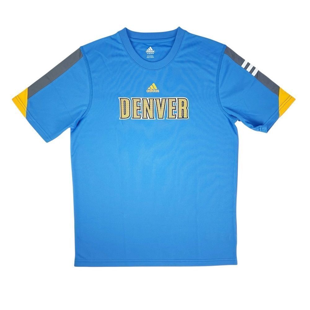 Adidas NBA Denver Nuggets Bright Blue Sports Basketball T-Shirt Size Youth XL 18